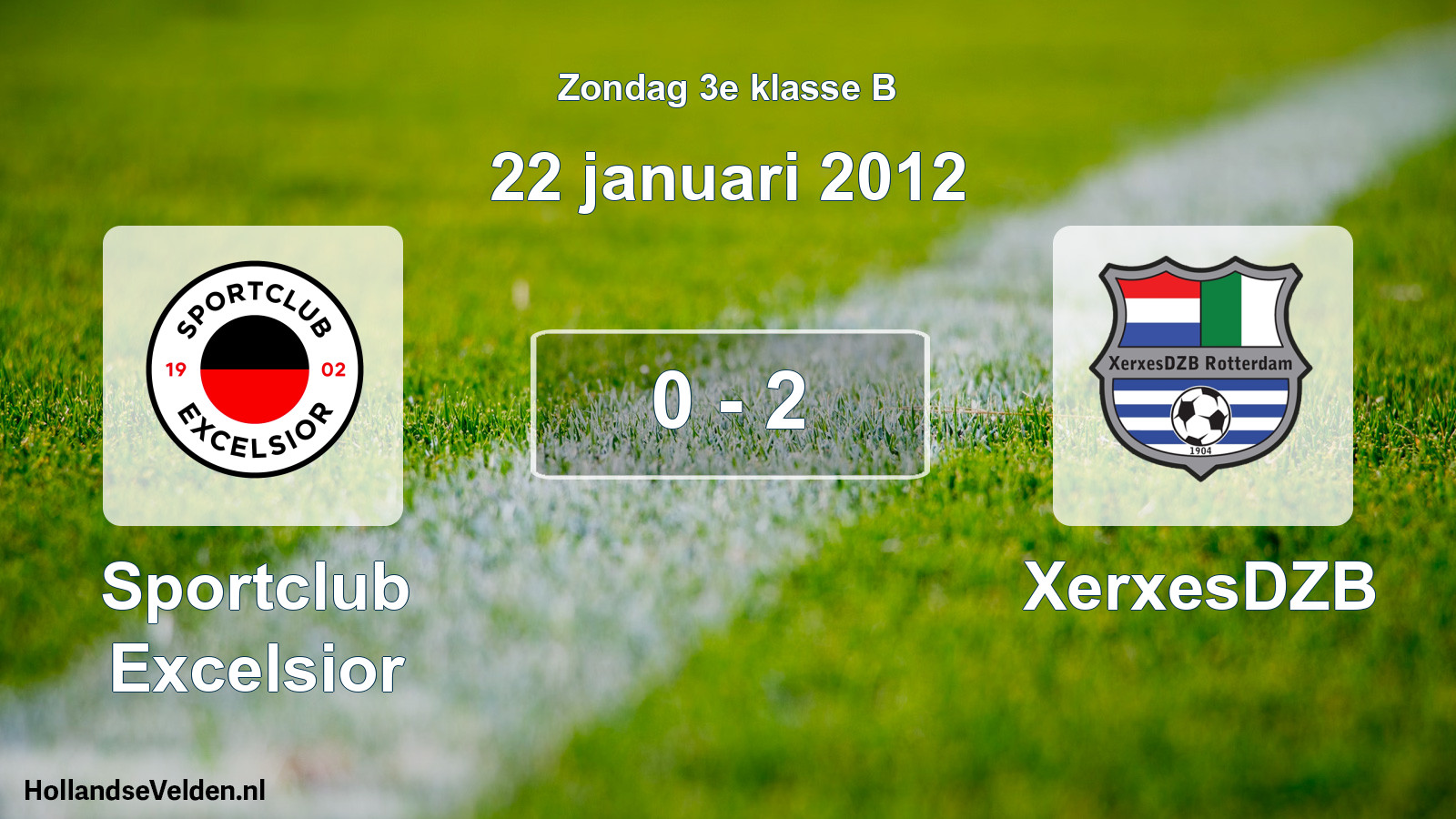 Total number of matches played: Sportclub Excelsior - XerxesDZB 0 - 2 (22 January 2012)