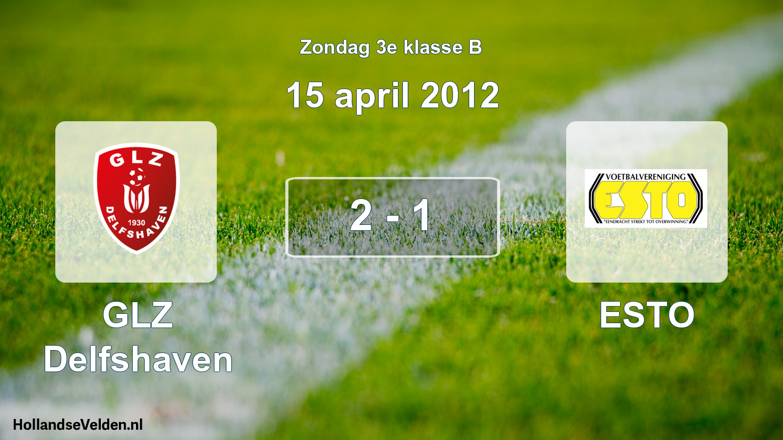 Total number of matches played: GLZ Delfshaven - ESTO 2 - 1 (15 April 2012)