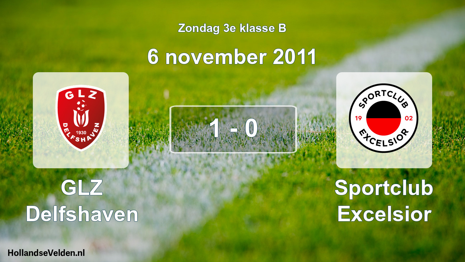 Total number of matches played: GLZ Delfshaven - Sportclub Excelsior 1 - 0 (6 November 2011)