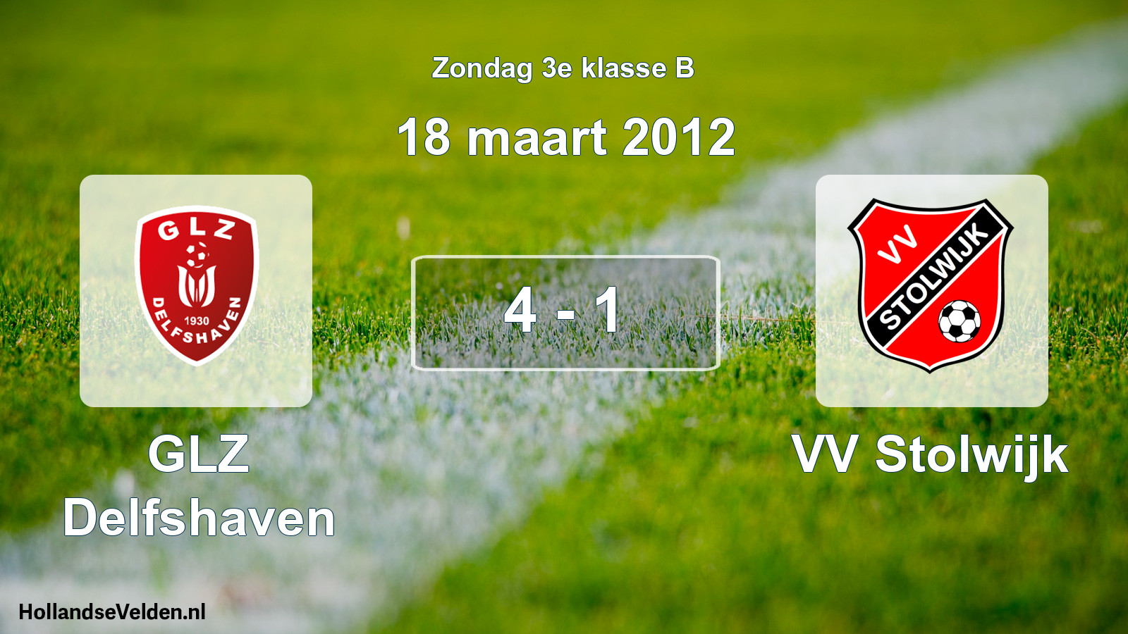 Total number of matches played: GLZ Delfshaven - VV Stolwijk 4 - 1 (18 March 2012)