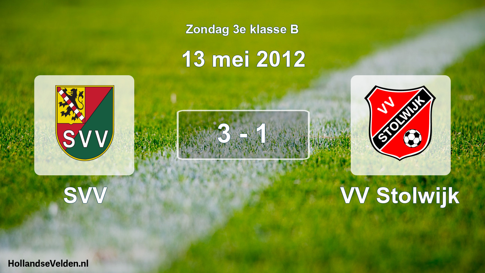 Total number of matches played: SVV - VV Stolwijk 3 - 1 (13 May 2012)