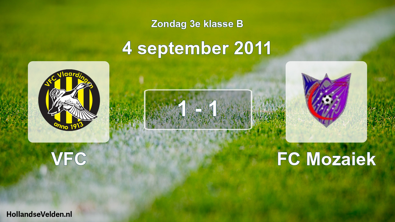 Total number of matches played: VFC - FC Mozaiek 1 - 1 (4 September 2011)