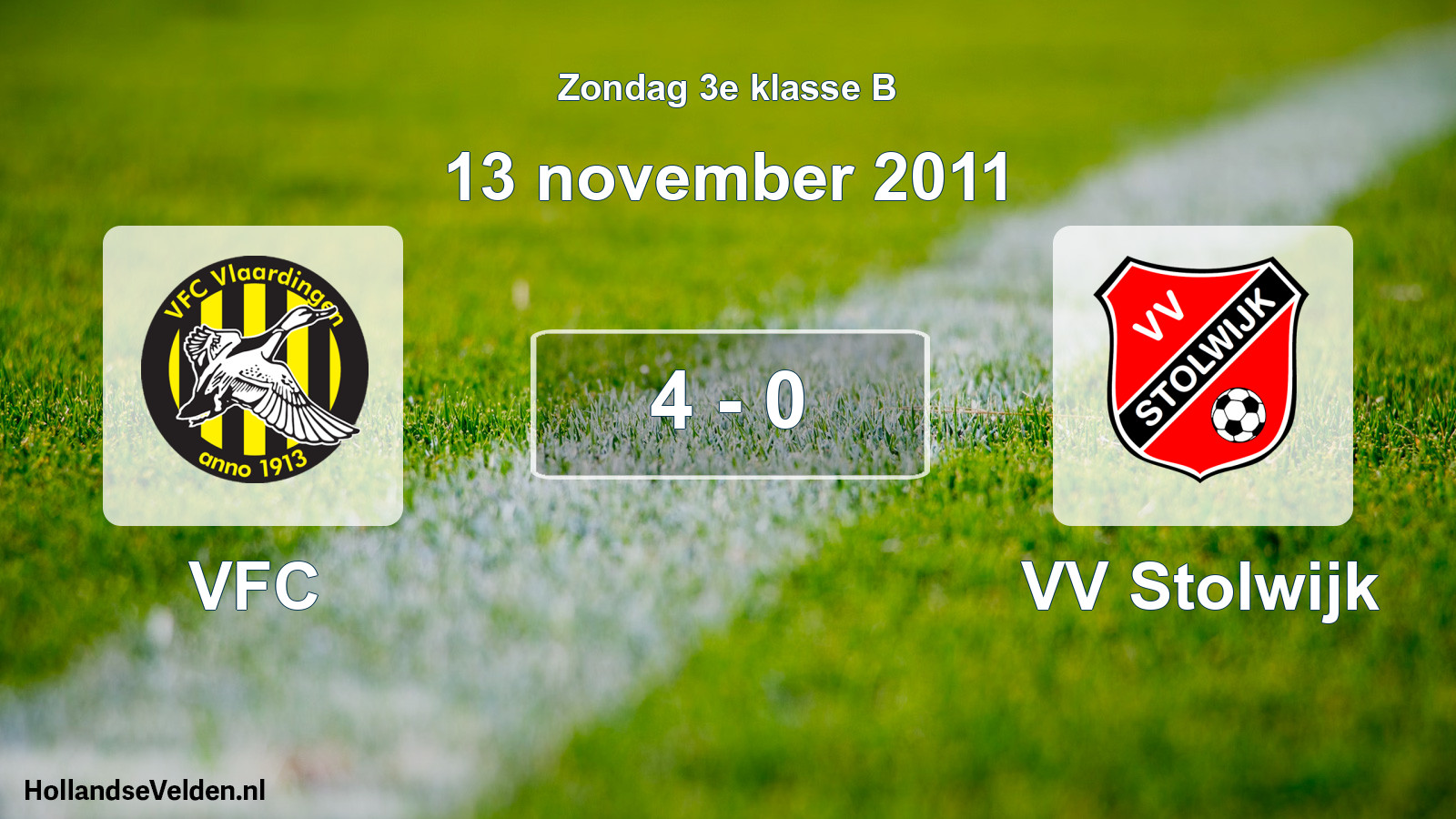 Total number of matches played: VFC - VV Stolwijk 4 - 0 (13 November 2011)