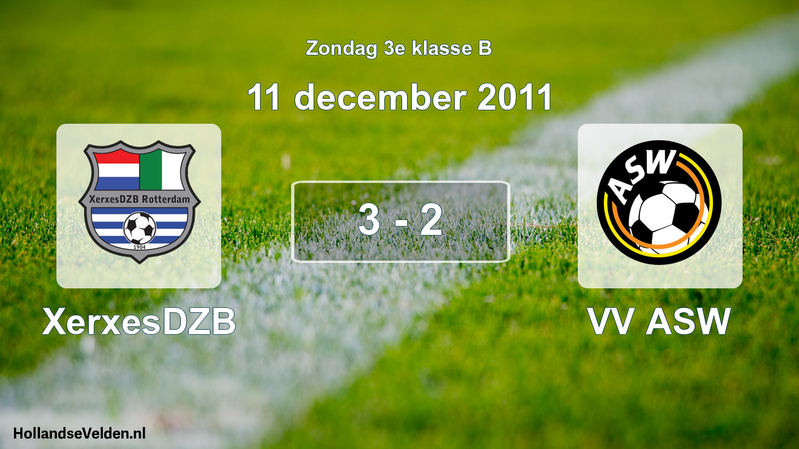 Total number of matches played: XerxesDZB - VV ASW 3 - 2 (11 December 2011)