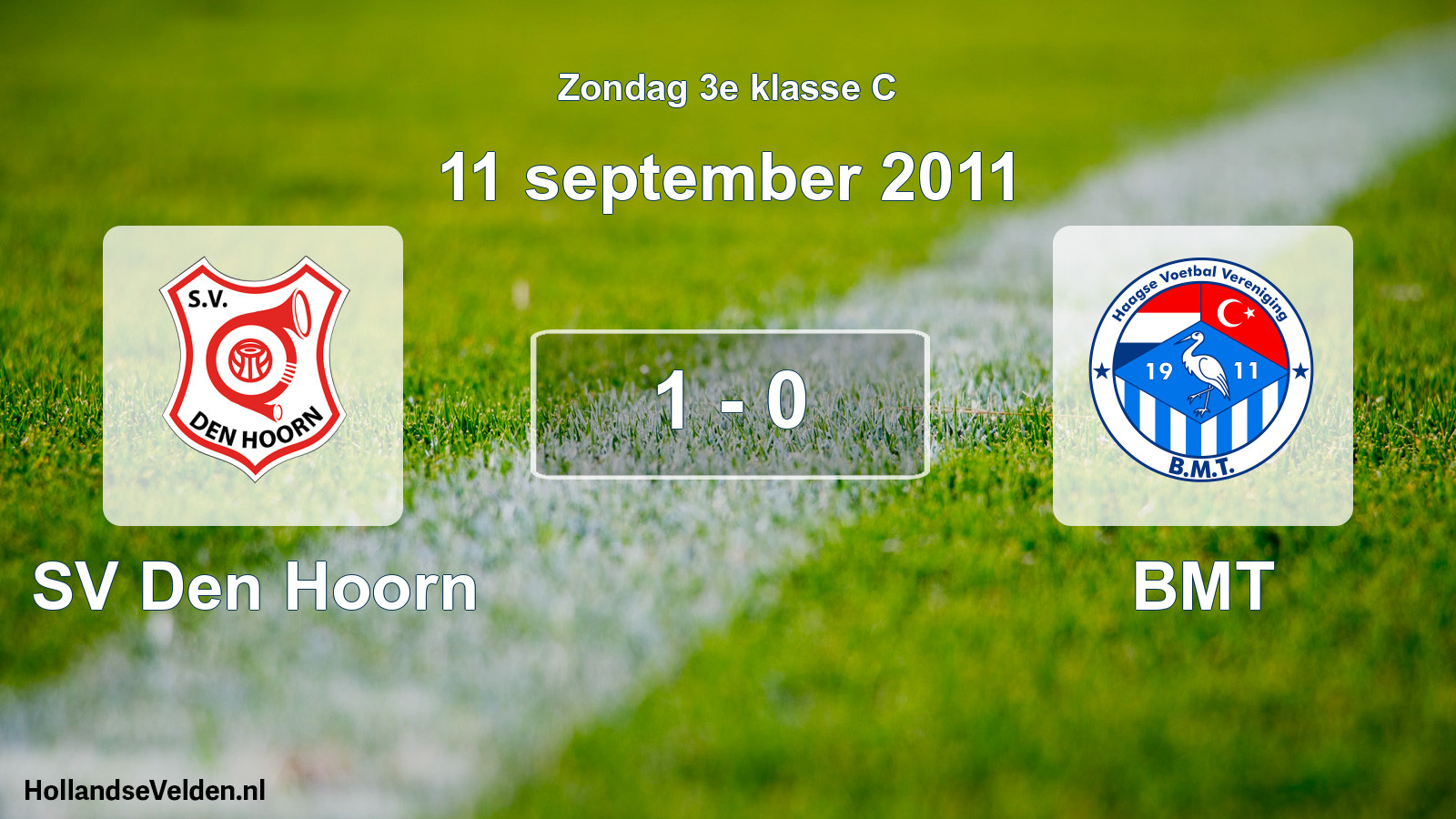 Total number of matches played: SV Den Hoorn - BMT 1 - 0 (11 September 2011)