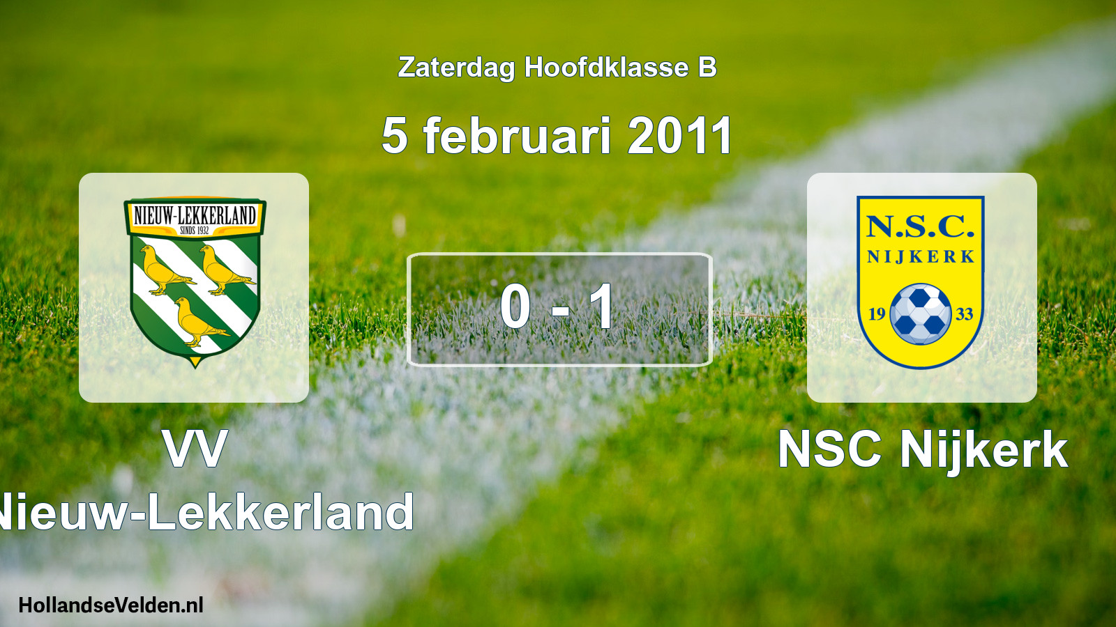 Total number of matches played: VV Nieuw-Lekkerland - NSC Nijkerk 0 - 1 (5 February 2011)