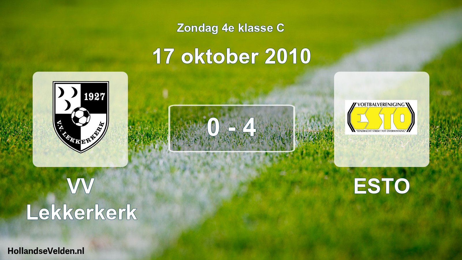 Total number of matches played: VV Lekkerkerk - ESTO 0 - 4 (17 October 2010)