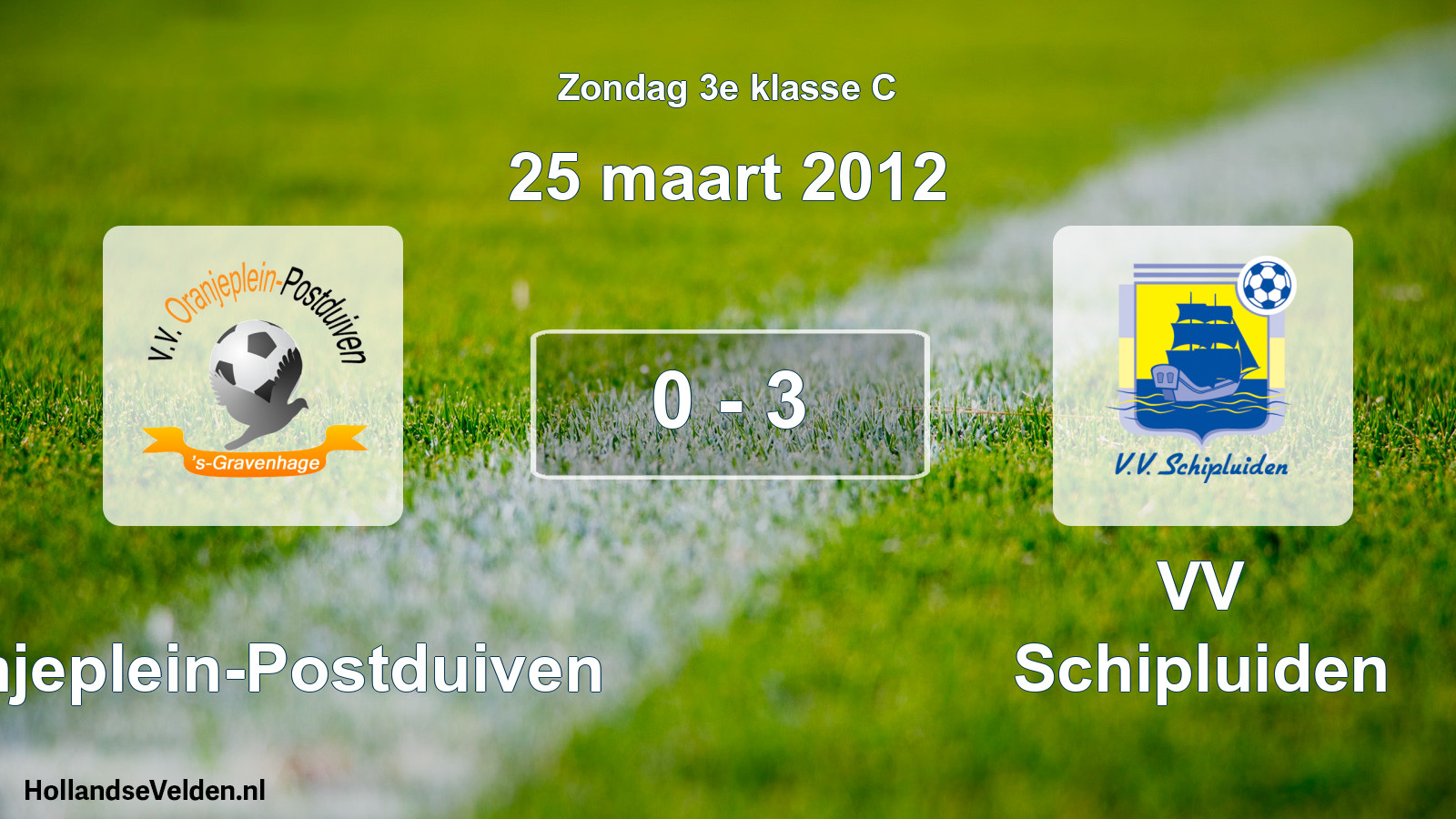 Total number of matches played: Oranjeplein-Postduiven - VV Schipluiden 0 - 3 (25 March 2012)