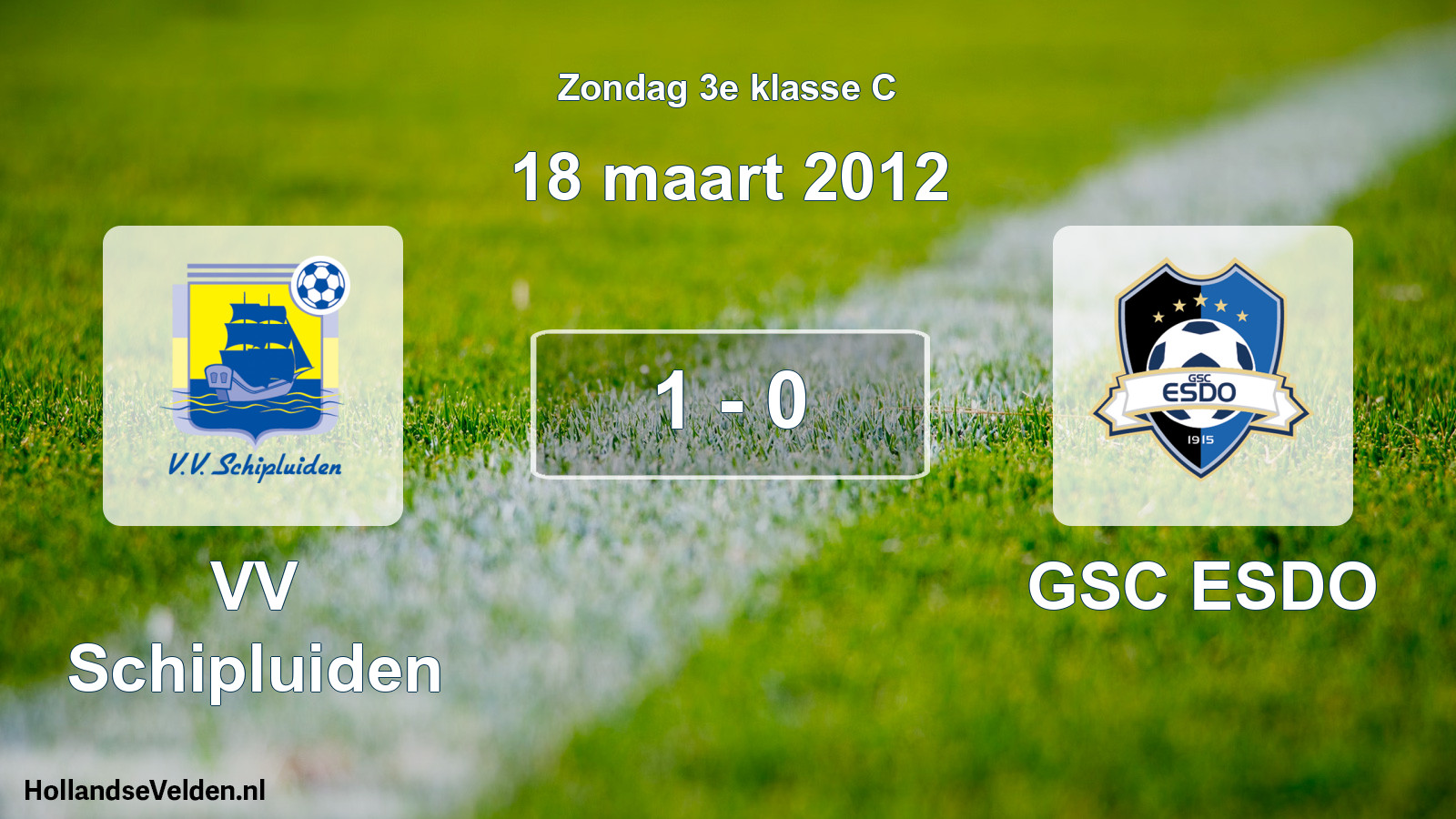 Total number of matches played: VV Schipluiden - GSC ESDO 1 - 0 (18 March 2012)