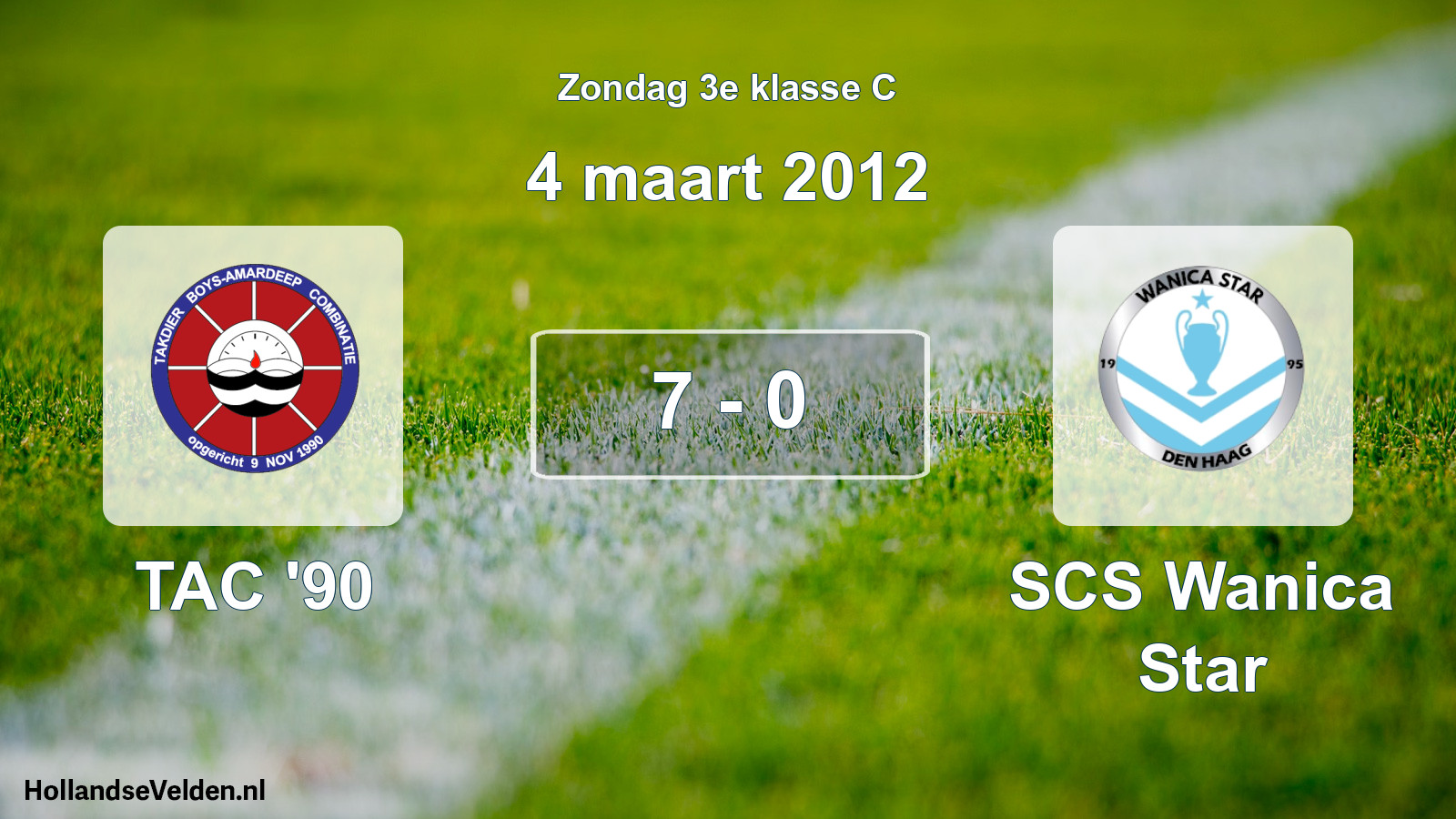 Total number of matches played: TAC '90 - SCS Wanica Star 7 - 0 (4 March 2012)
