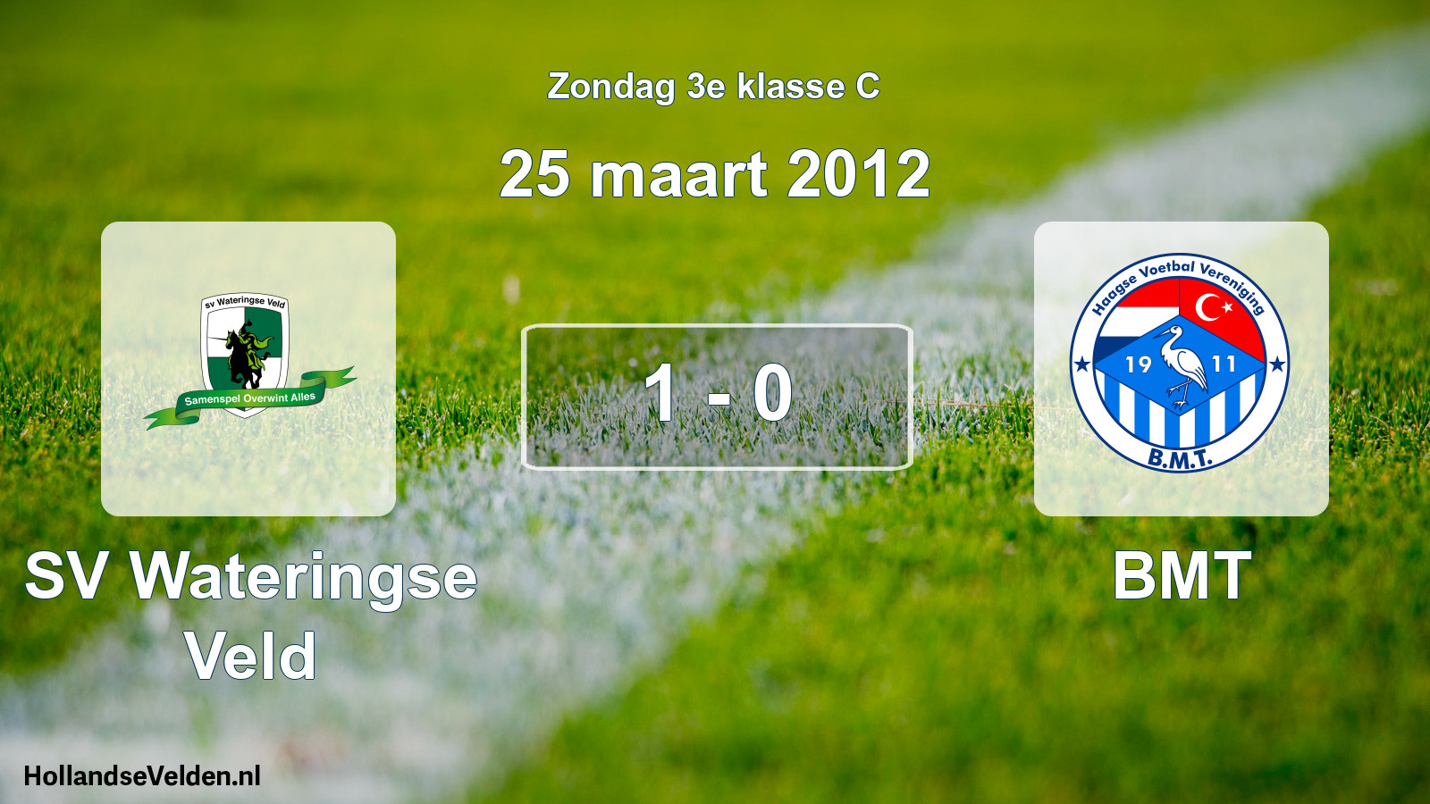 Total number of matches played: SV Wateringse Veld - BMT 1 - 0 (25 March 2012)