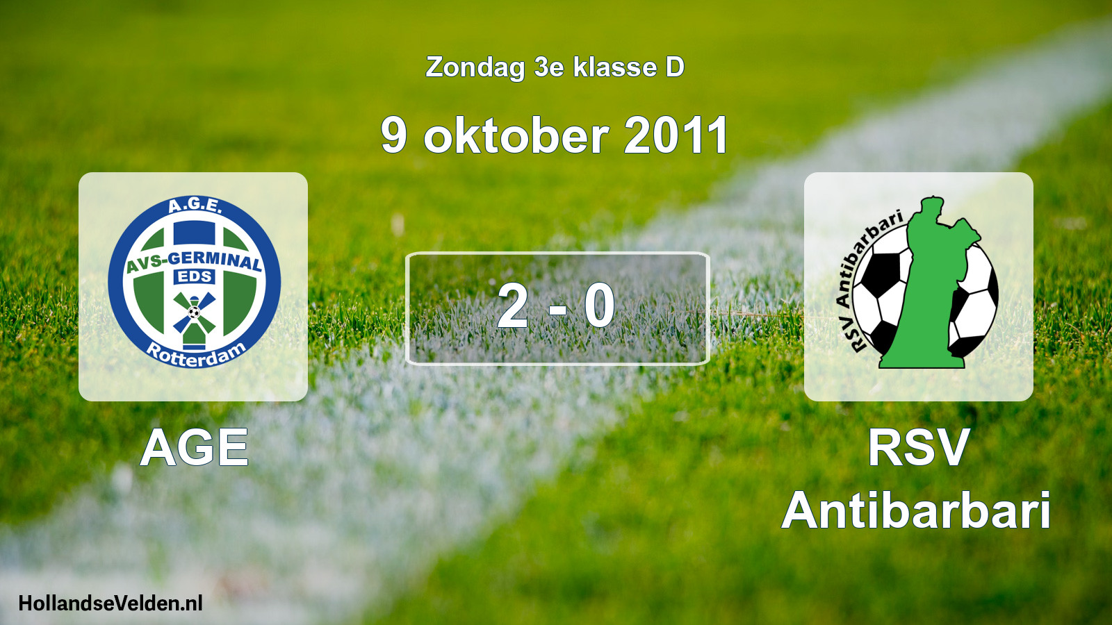 Total number of matches played: AGE - RSV Antibarbari 2 - 0 (9 October 2011)