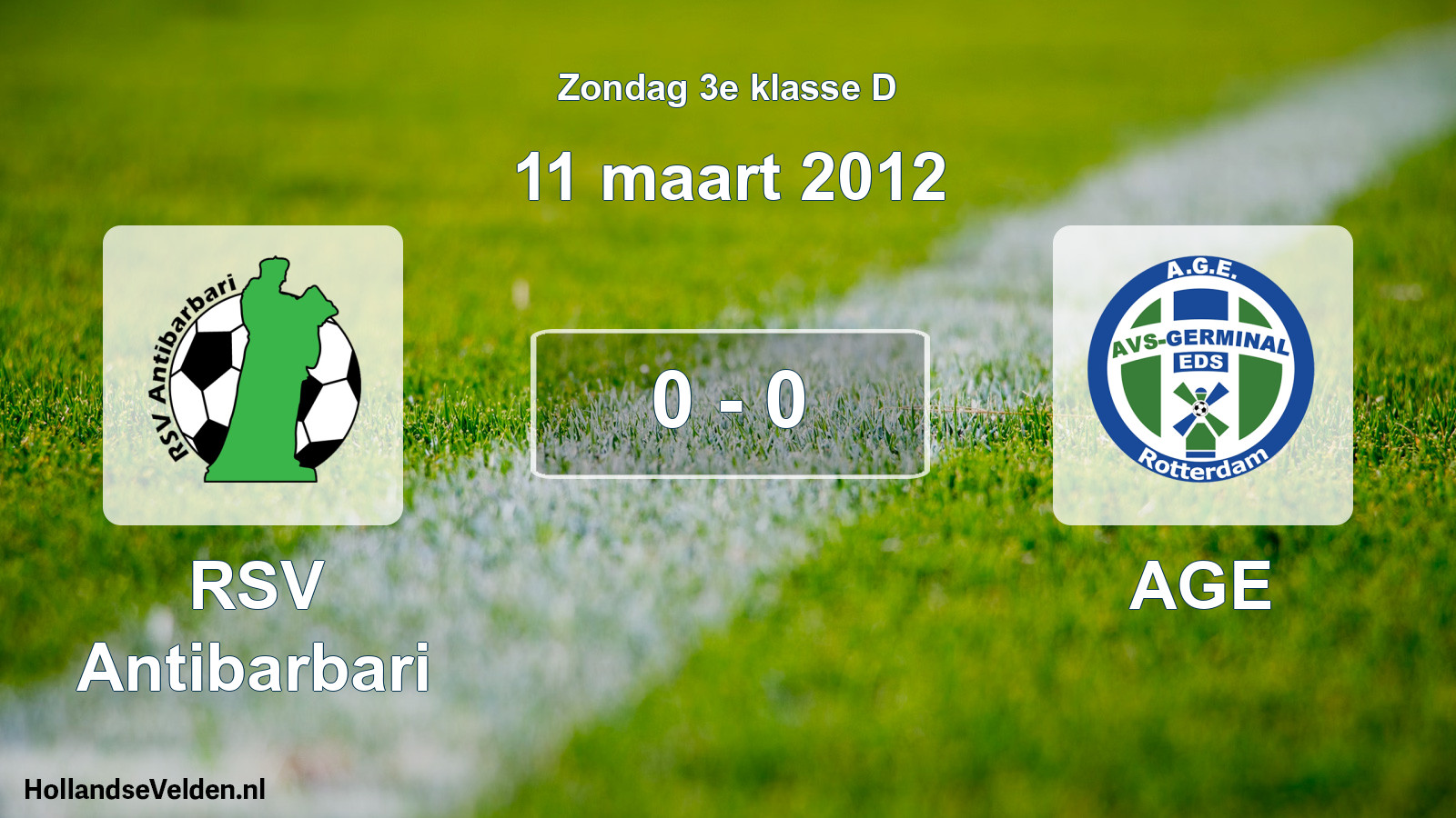 Total number of matches played: RSV Antibarbari - AGE 0 - 0 (11 March 2012)