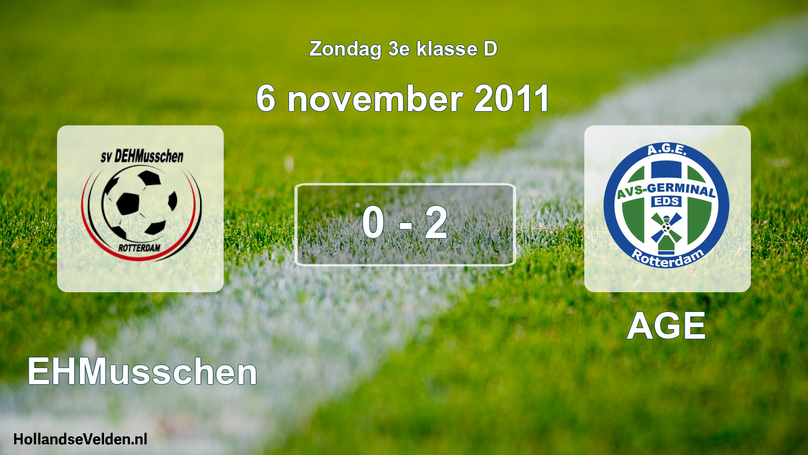 Total number of matches played: DEHMusschen - AGE 0 - 2 (6 November 2011)
