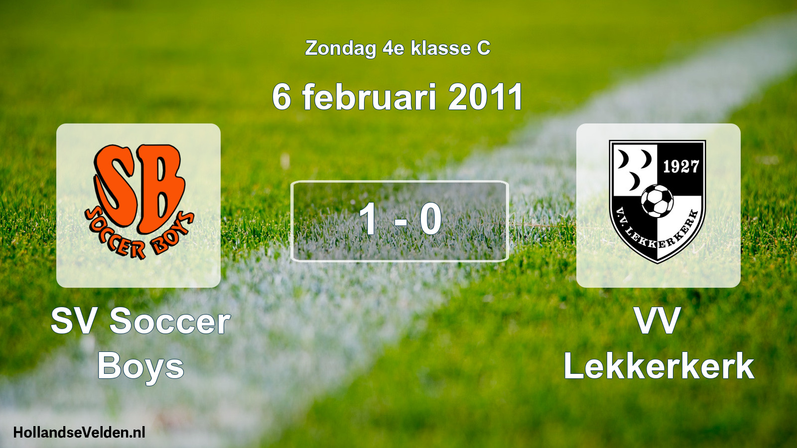 Total number of matches played: SV Soccer Boys - VV Lekkerkerk 1 - 0 (6 February 2011)
