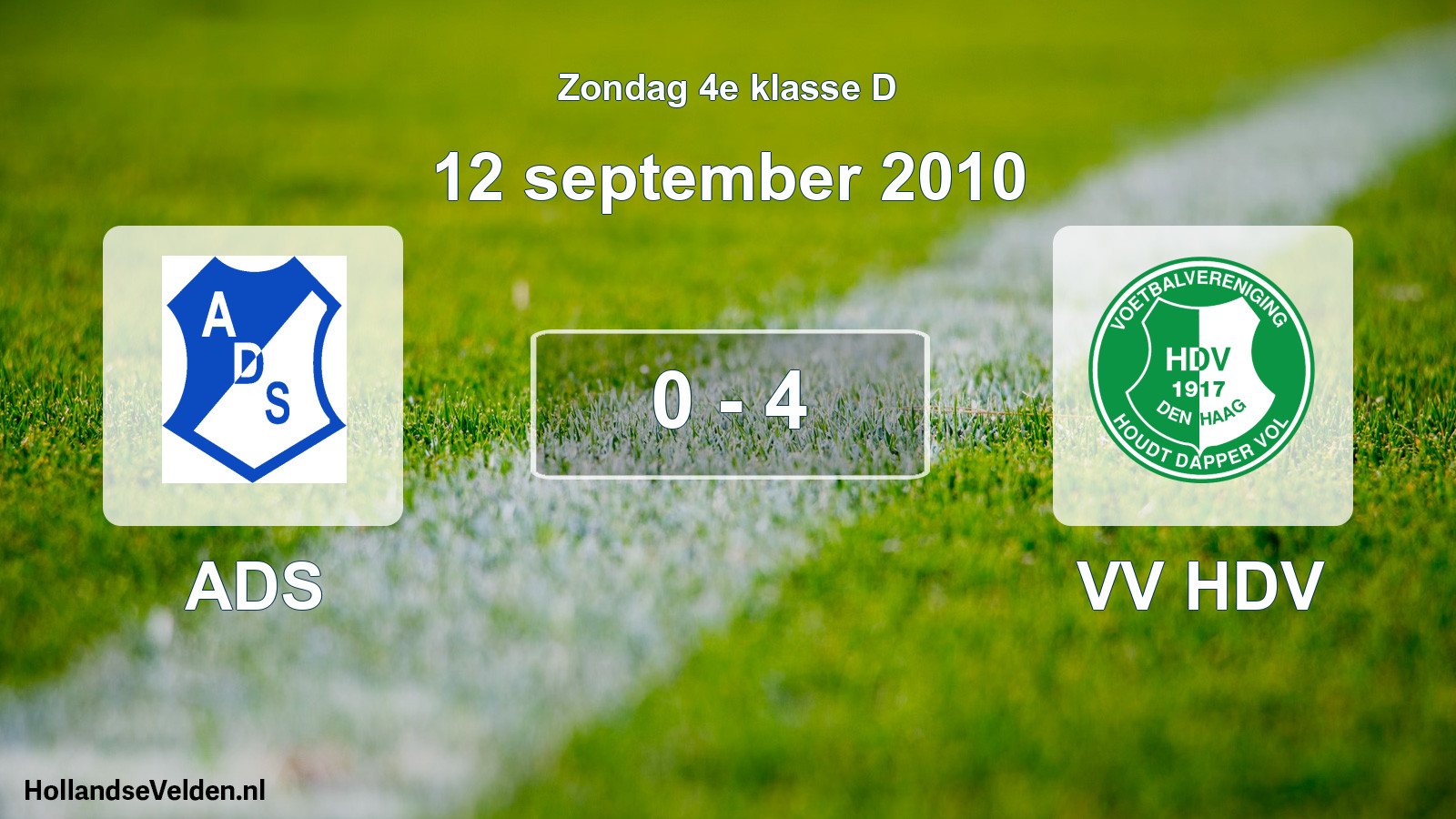 Total number of matches played: ADS - VV HDV 0 - 4 (12 September 2010)