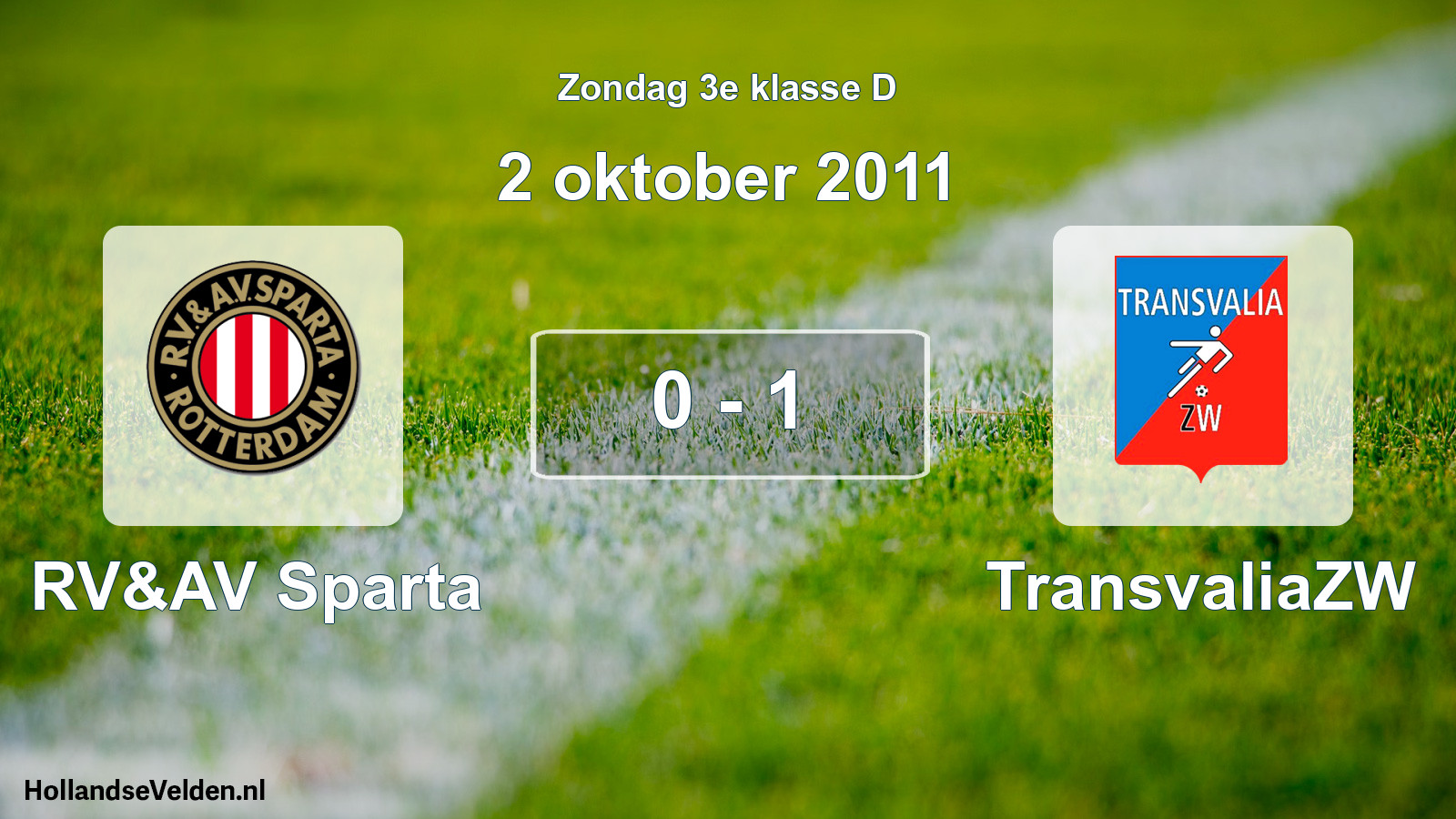 Total number of matches played: RV&AV Sparta - TransvaliaZW 0 - 1 (2 October 2011)