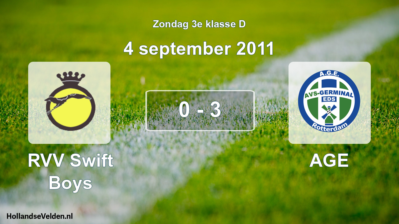 Total number of matches played: RVV Swift Boys - AGE 0 - 3 (4 September 2011)