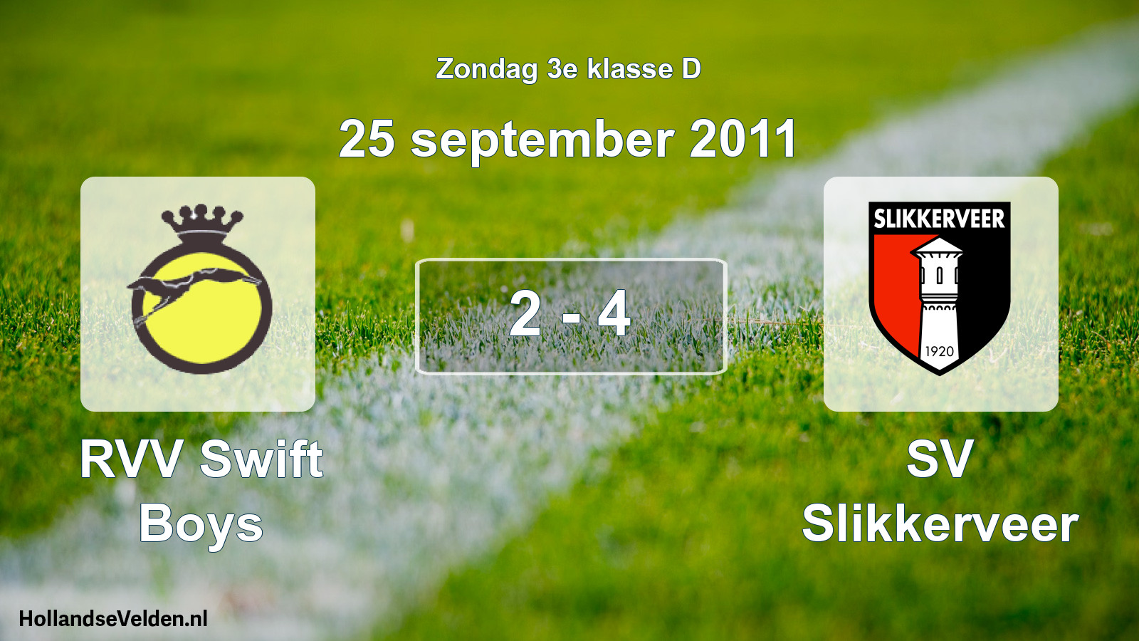 Total number of matches played: RVV Swift Boys - SV Slikkerveer 2 - 4 (25 September 2011)