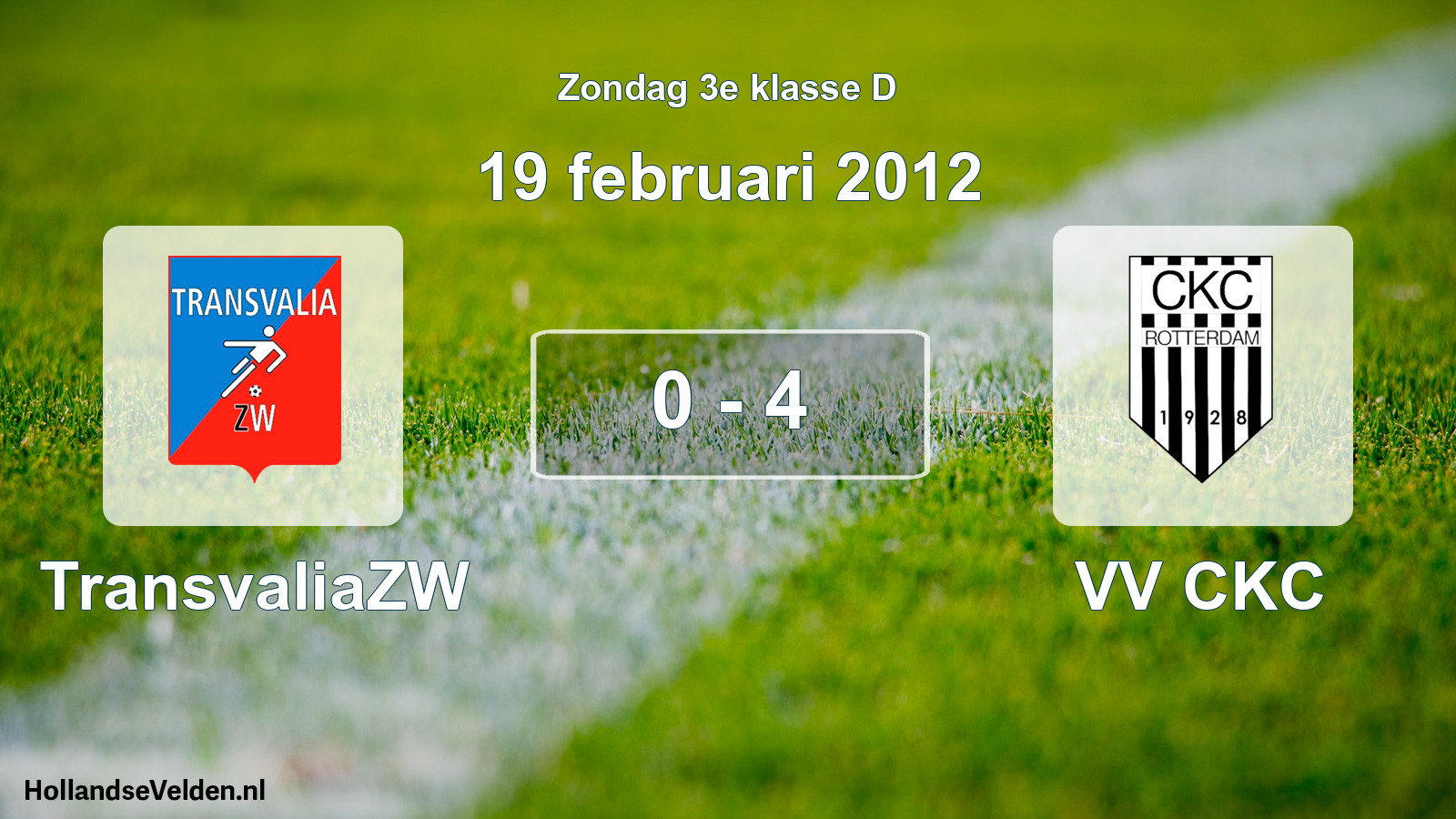 Total number of matches played: TransvaliaZW - VV CKC 0 - 4 (19 February 2012)