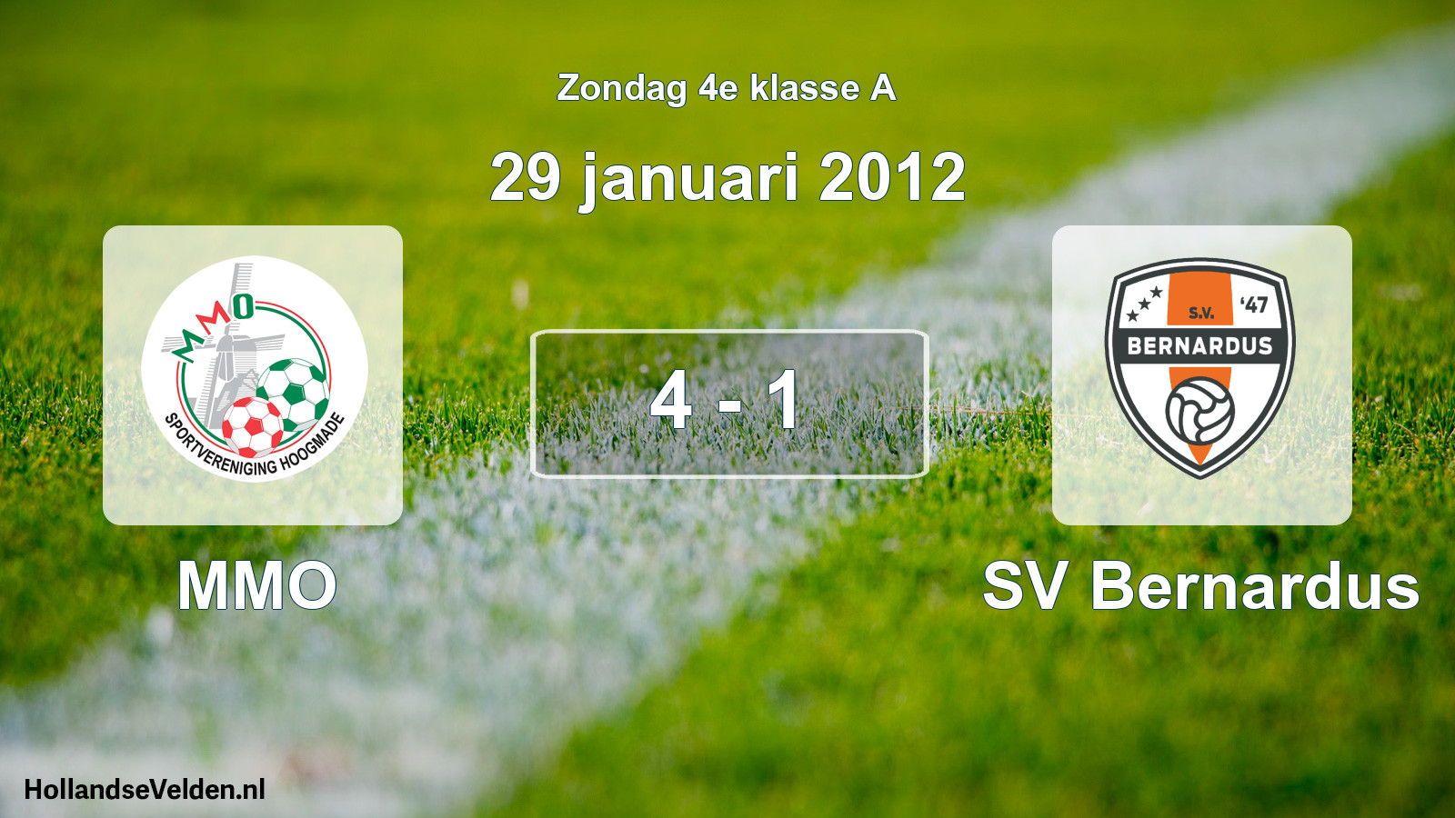 Total number of matches played: MMO - SV Bernardus 4 - 1 (29 January 2012)