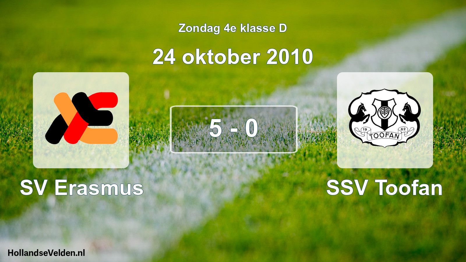Total number of matches played: SV Erasmus - SSV Toofan 5 - 0 (24 October 2010)
