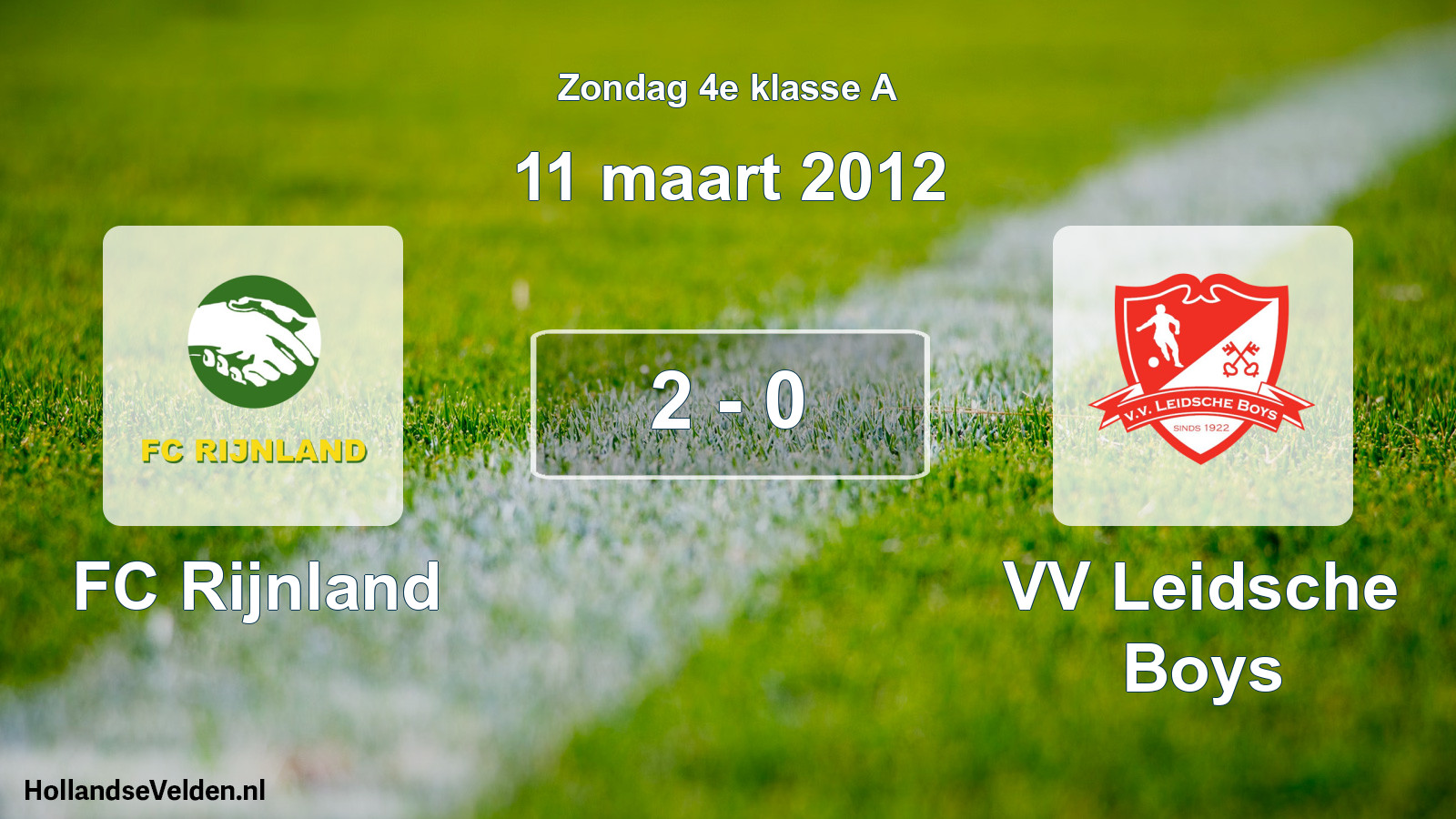 Total number of matches played: FC Rijnland - VV Leidsche Boys 2 - 0 (11 March 2012)