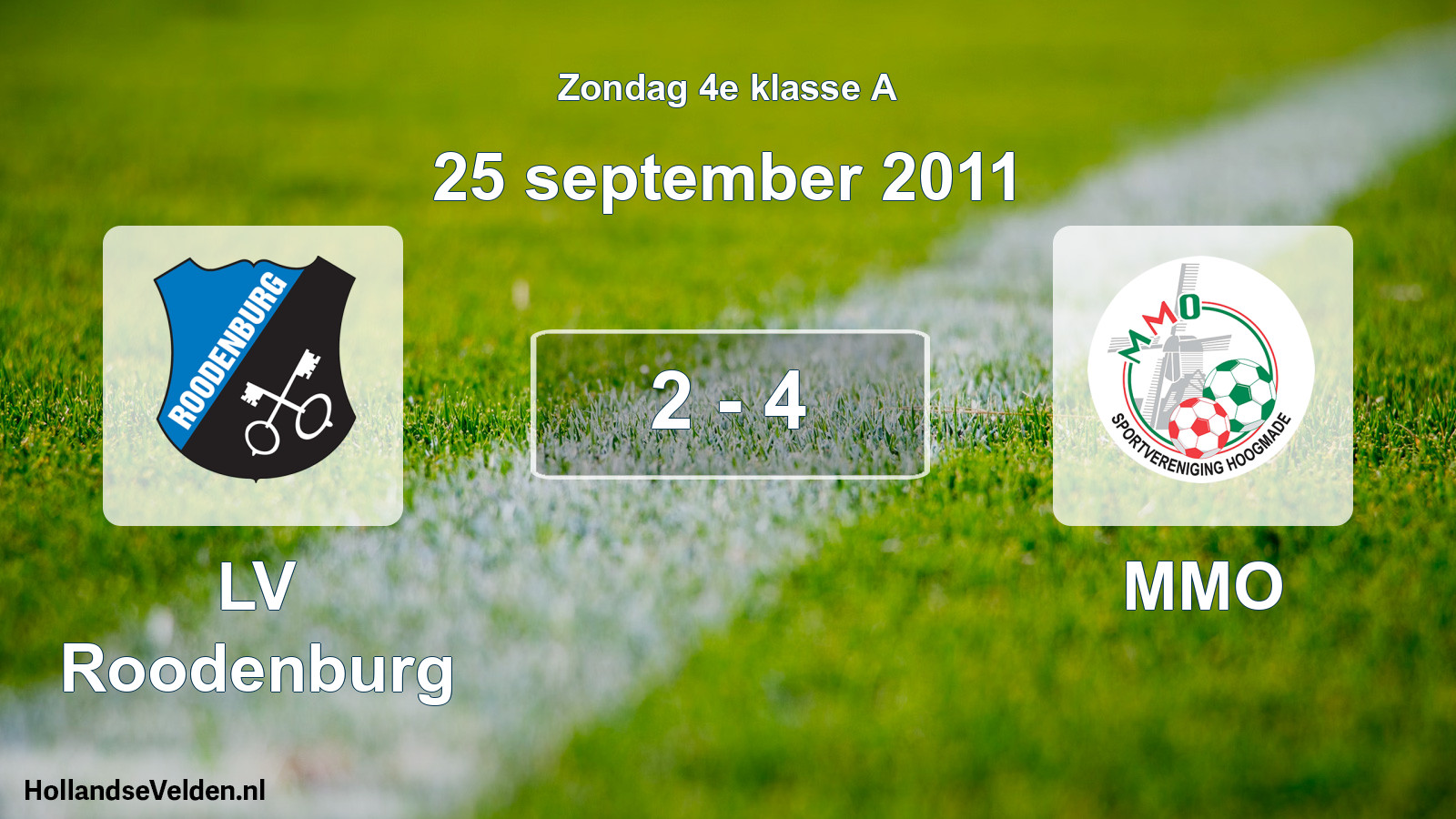 Total number of matches played: LV Roodenburg - MMO 2 - 4 (25 September 2011)