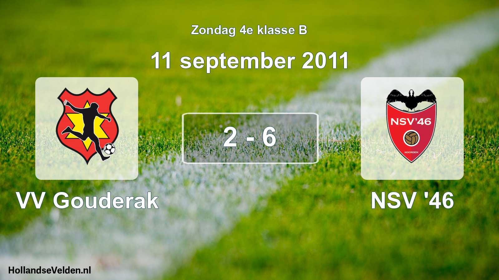 Total number of matches played: VV Gouderak - NSV '46 2 - 6 (11 September 2011)