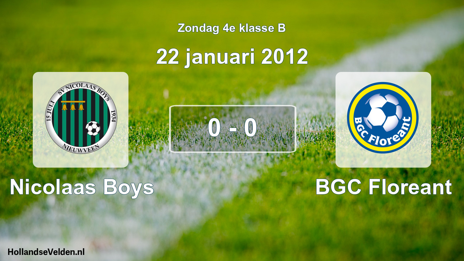 Total number of matches played: Nicolaas Boys - BGC Floreant 0 - 0 (22 January 2012)