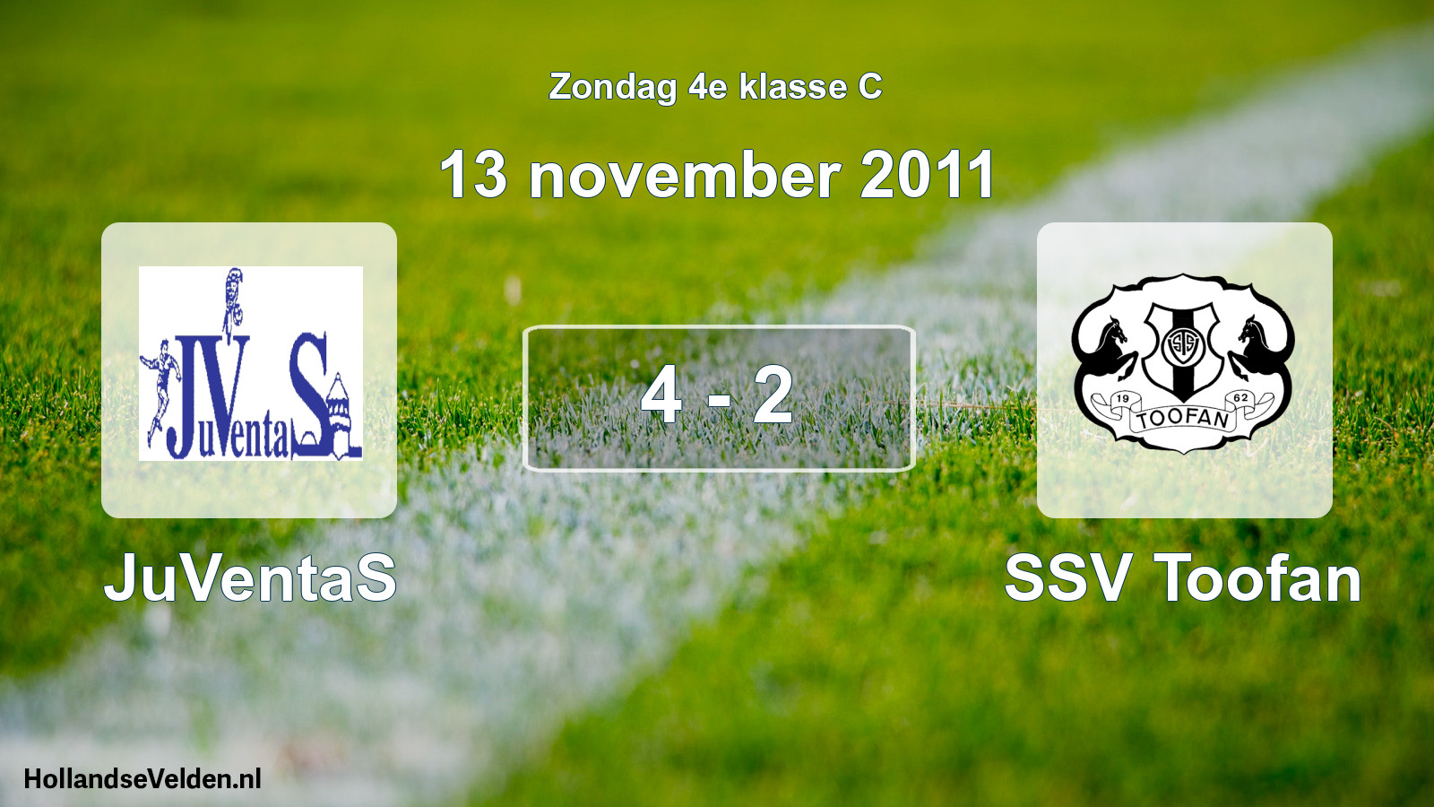 Total number of matches played: JuVentaS - SSV Toofan 4 - 2 (13 November 2011)