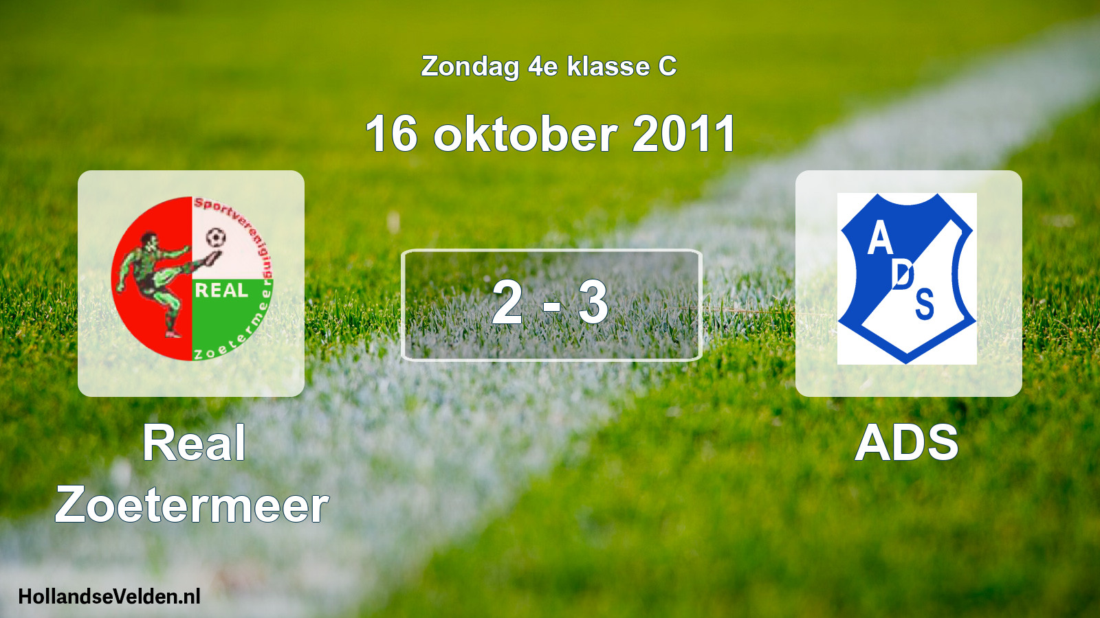 Total number of matches played: Real Zoetermeer - ADS 2 - 3 (16 October 2011)