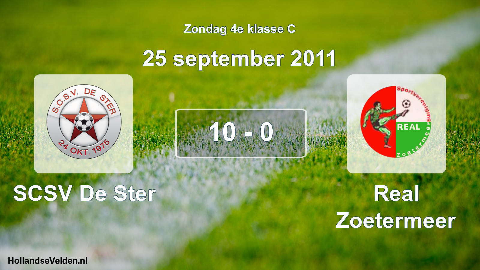 Total number of matches played: SCSV De Ster - Real Zoetermeer 10 - 0 (25 September 2011)