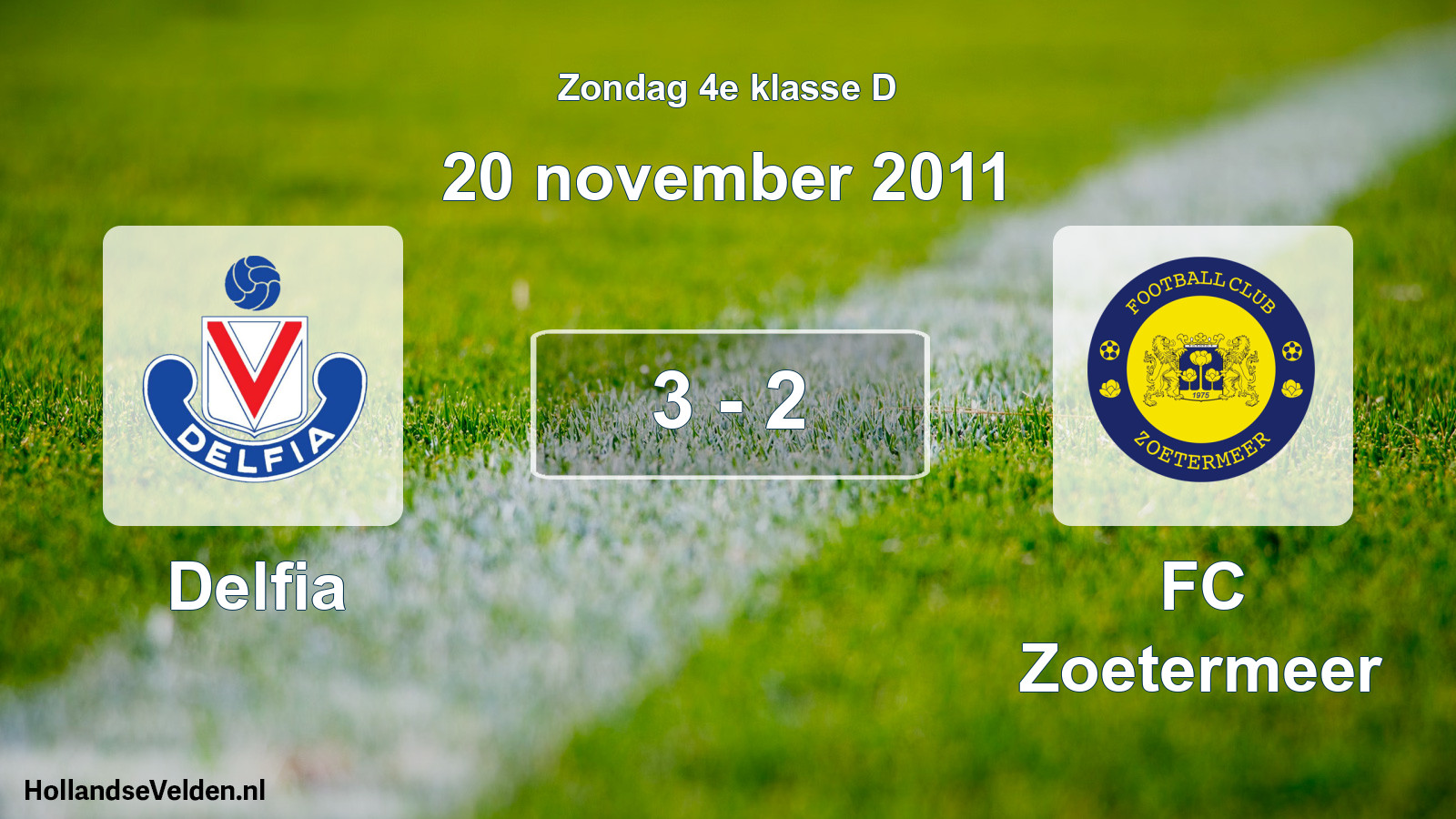 Total number of matches played: Delfia - FC Zoetermeer 3 - 2 (20 November 2011)