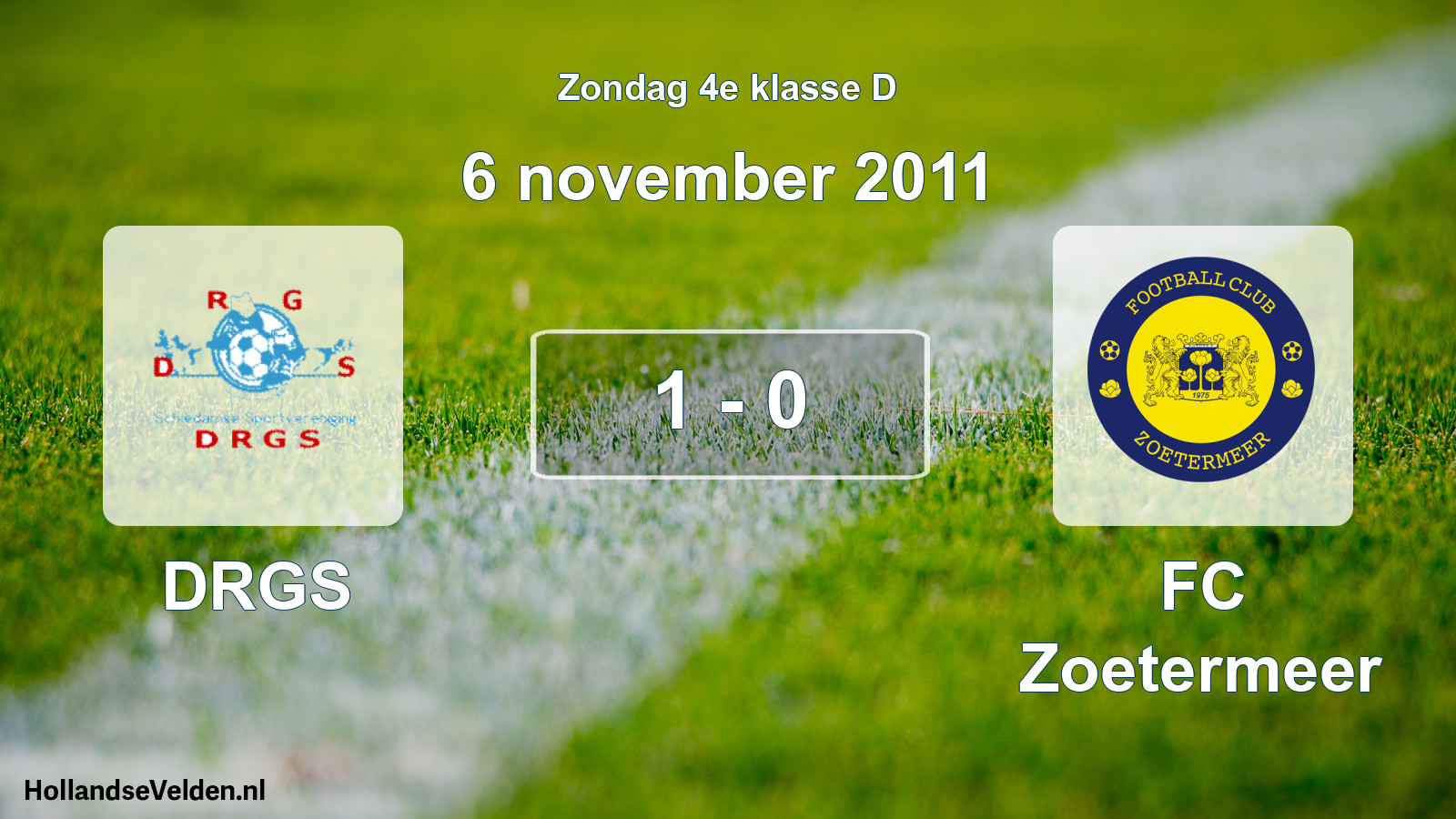 Total number of matches played: DRGS - FC Zoetermeer 1 - 0 (6 November 2011)