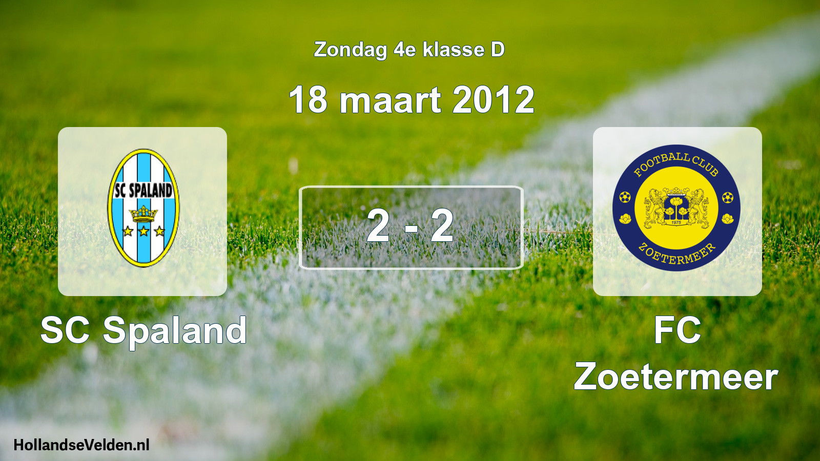 Total number of matches played: SC Spaland - FC Zoetermeer 2 - 2 (18 March 2012)
