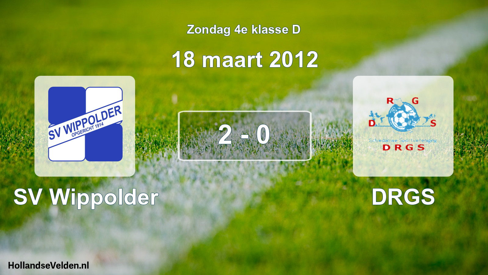 Total number of matches played: SV Wippolder - DRGS 2 - 0 (18 March 2012)
