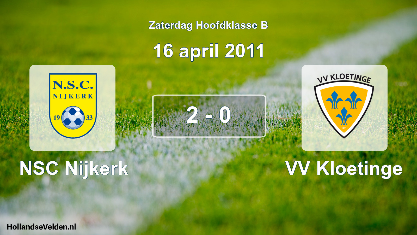 Total number of matches played: NSC Nijkerk - VV Kloetinge 2 - 0 (16 April 2011)