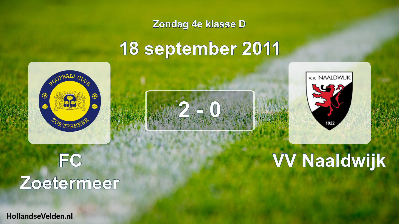 Total number of matches played: FC Zoetermeer - VV Naaldwijk 2 - 0 (18 September 2011)