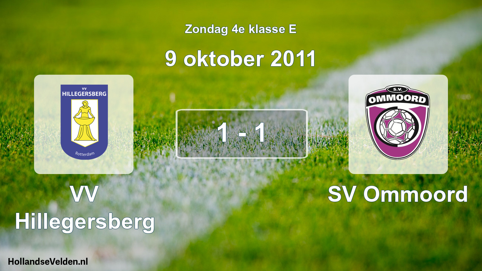 Total number of matches played: VV Hillegersberg - SV Ommoord 1 - 1 (9 October 2011)