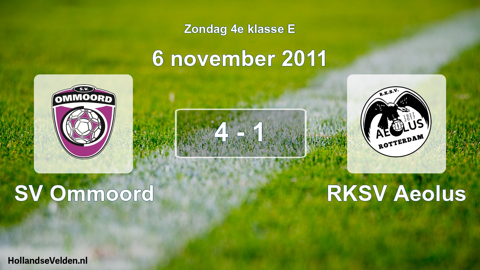 Total number of matches played: SV Ommoord - RKSV Aeolus 4 - 1 (6 November 2011)