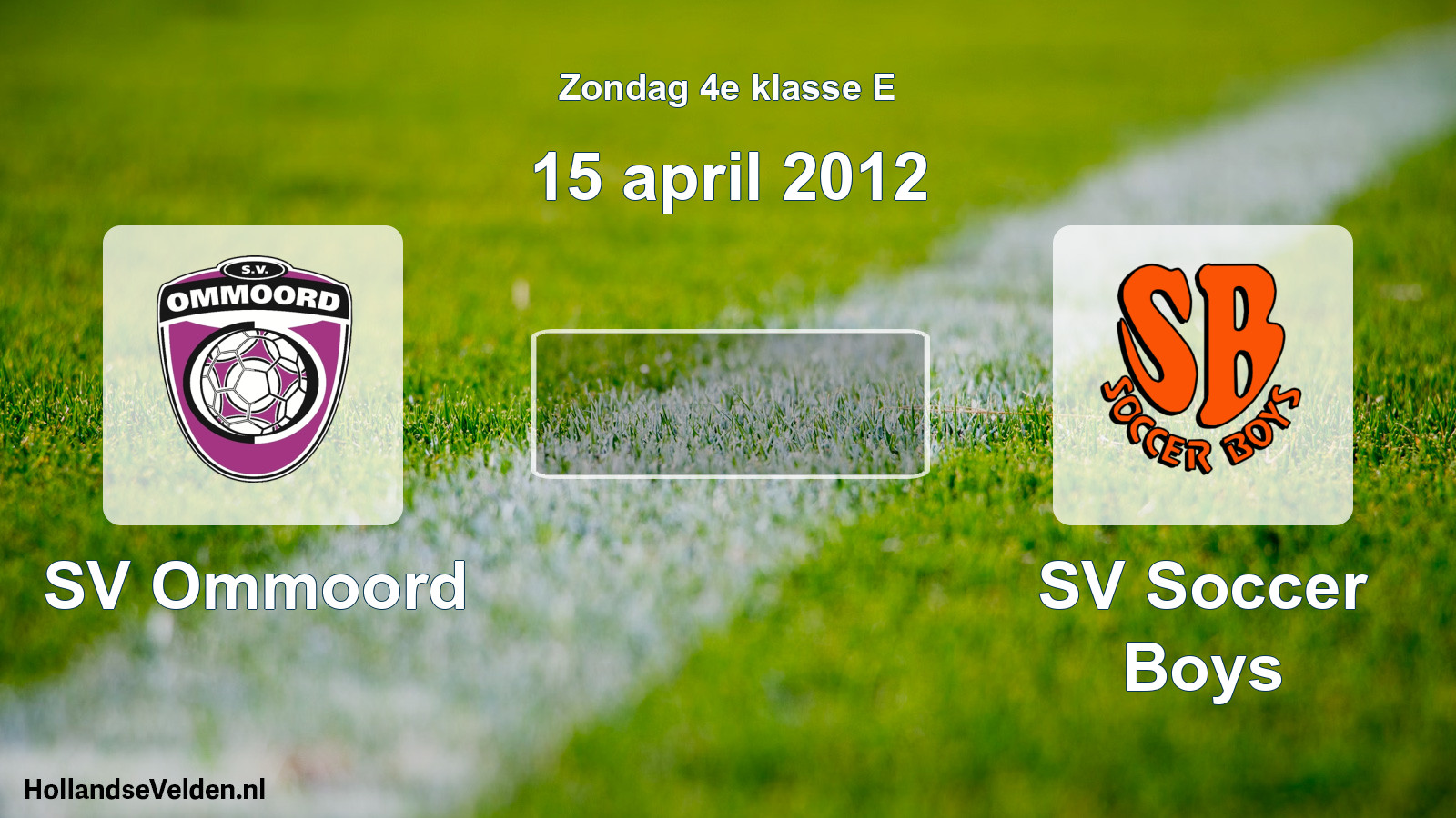 Scheduled Match: SV Ommoord - SV Soccer Boys (15 April 2012)