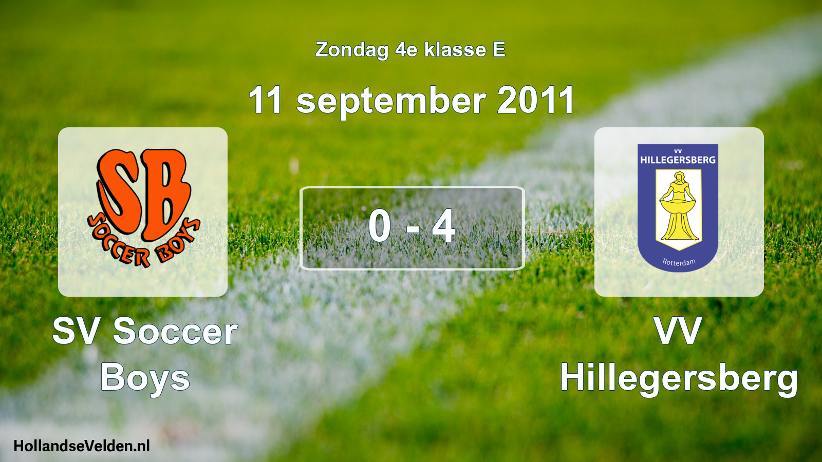 Total number of matches played: SV Soccer Boys - VV Hillegersberg 0 - 4 (11 September 2011)