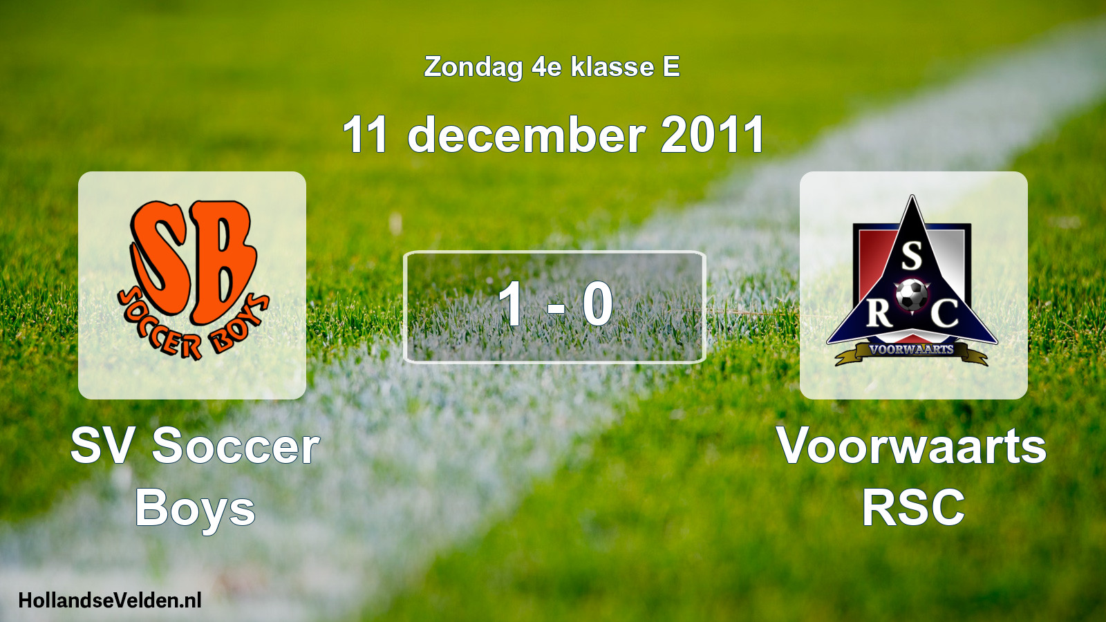 Total number of matches played: SV Soccer Boys - Voorwaarts RSC 1 - 0 (11 December 2011)