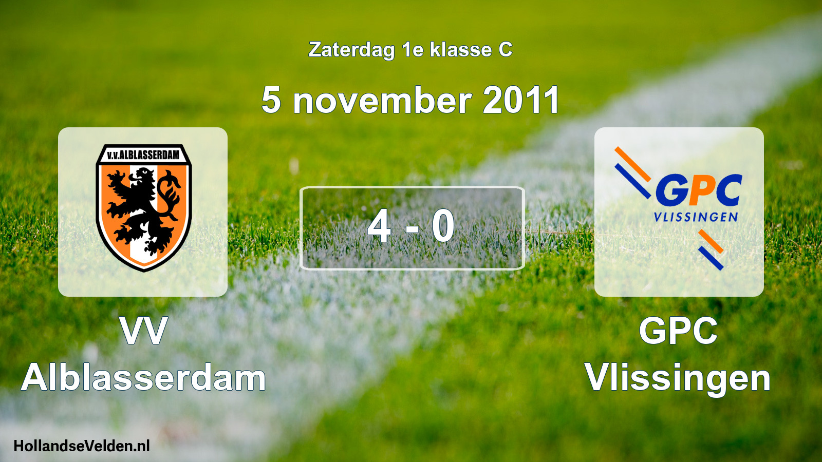 Total number of matches played: VV Alblasserdam - GPC Vlissingen 4 - 0 (5 November 2011)