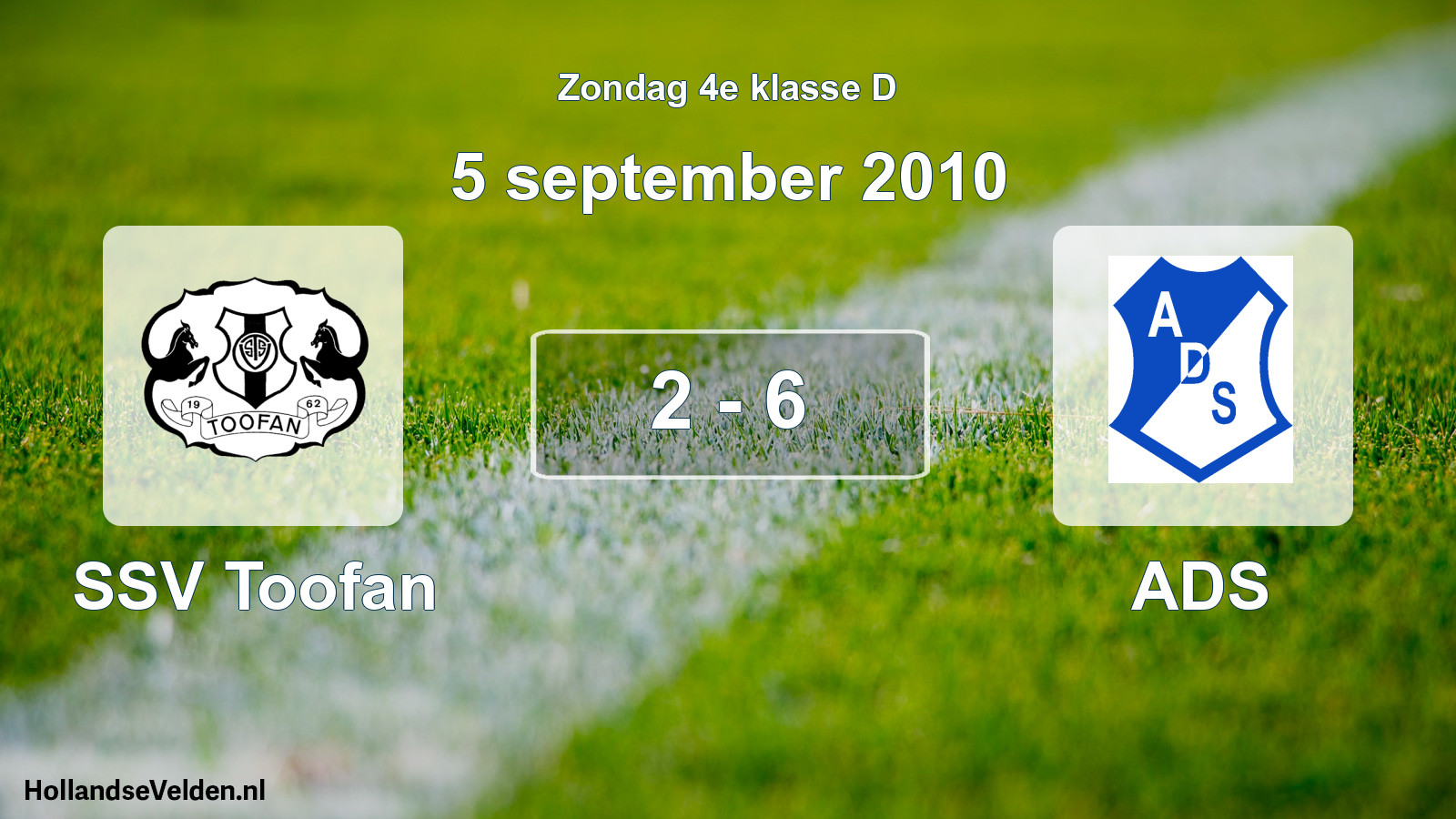 Total number of matches played: SSV Toofan - ADS 2 - 6 (5 September 2010)