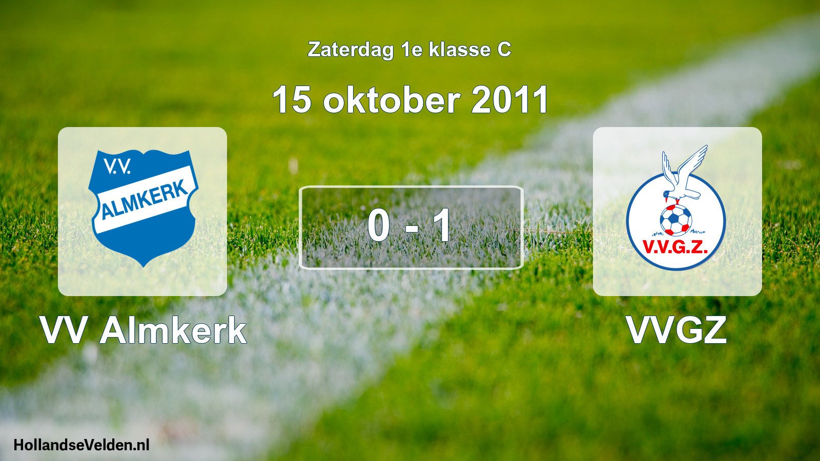 Total number of matches played: VV Almkerk - VVGZ 0 - 1 (15 October 2011)
