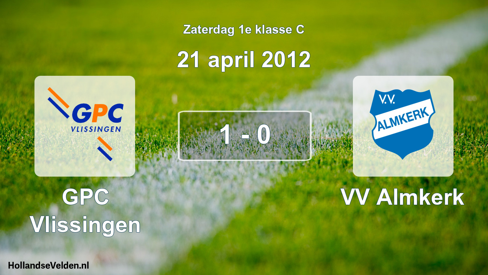 Total number of matches played: GPC Vlissingen - VV Almkerk 1 - 0 (21 April 2012)