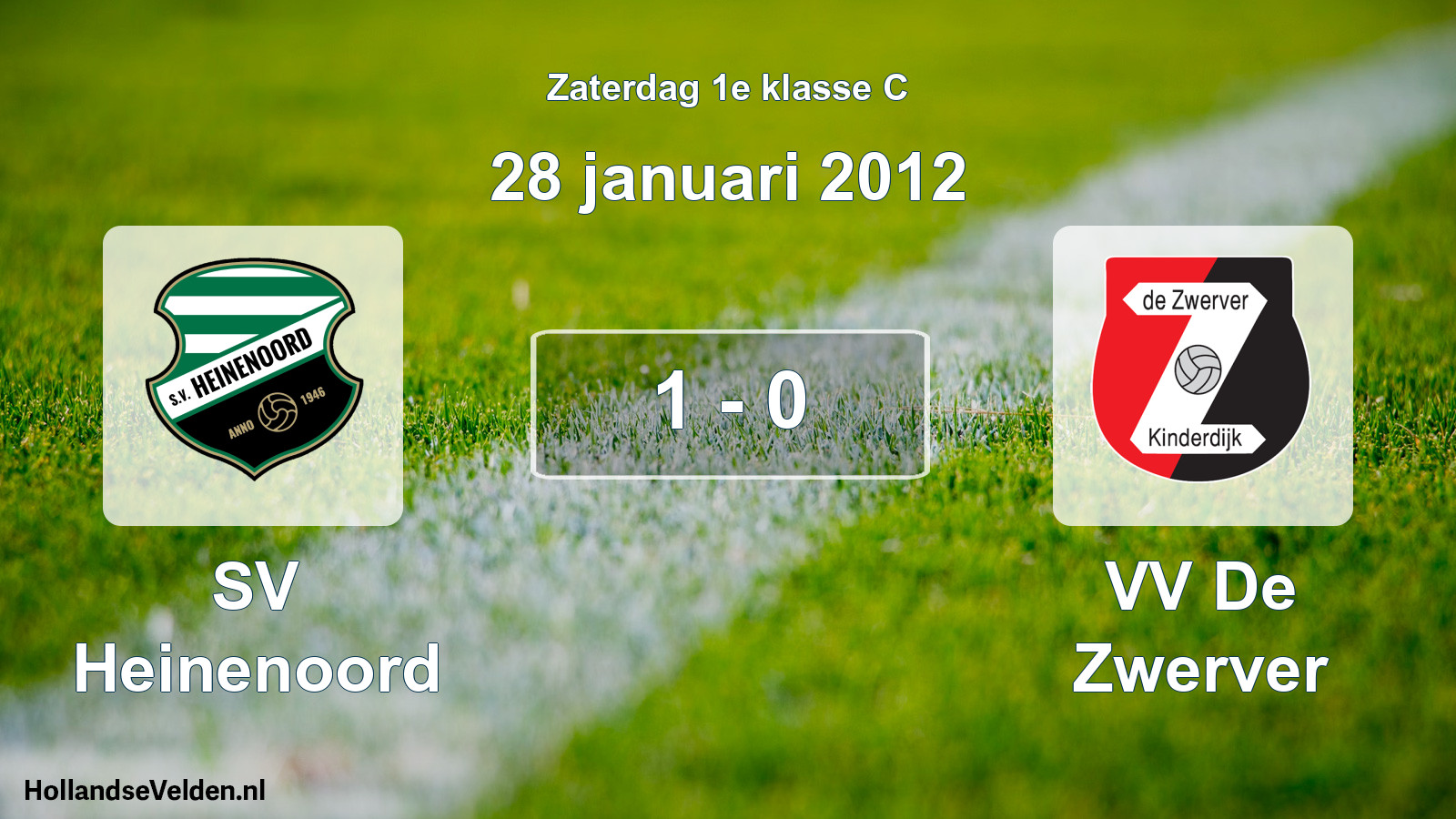 Total number of matches played: SV Heinenoord - VV De Zwerver 1 - 0 (28 January 2012)