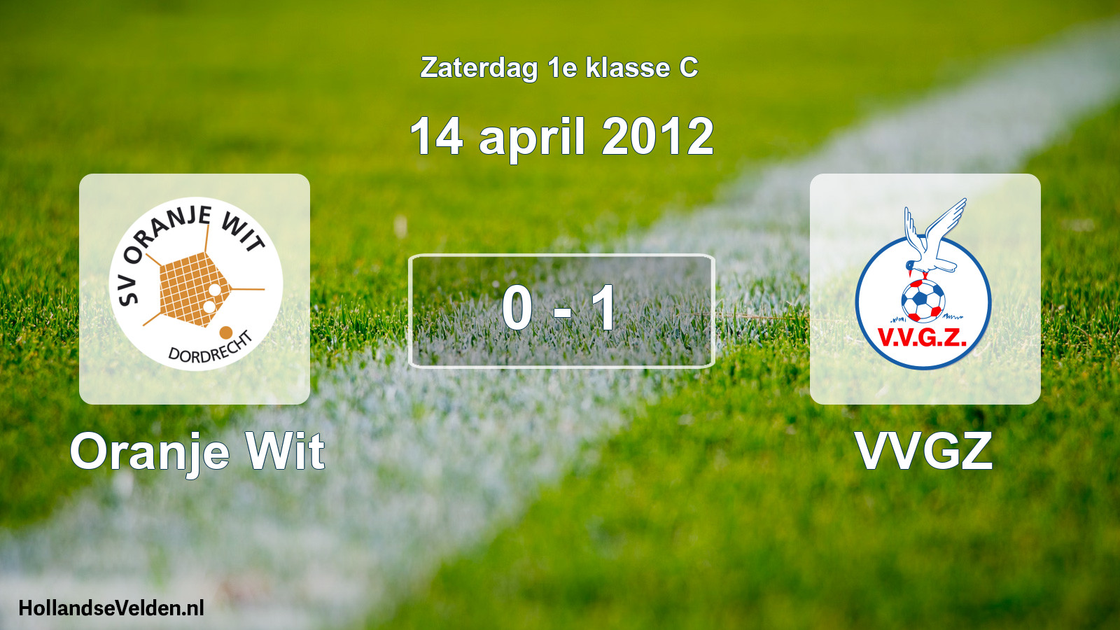 Total number of matches played: Oranje Wit - VVGZ 0 - 1 (14 April 2012)